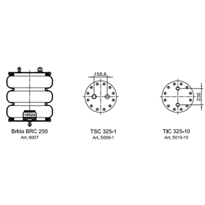 Unidades desarmables de convoluciones Neumacarg 3c333-355 tipo 12  rimeco