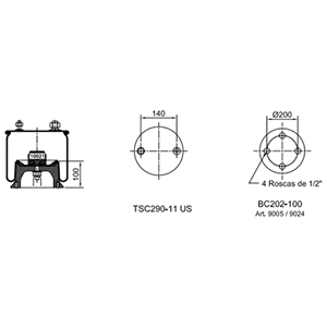 Unidades selladas tubulares Neumacarg tc280-390 us tipo 1