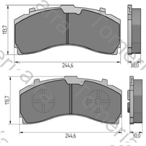 PASTILLAS DE FRENO M.BENZ ACTROS (244,5x113,7) (3PF6148) POR EJE