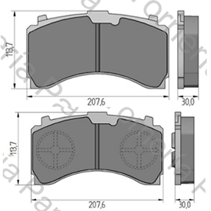 PASTILLAS DE FRENO M.BENZ ACTROS (207,6x113,7) (3PF6149) POR EJE