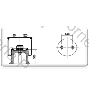 FUELLE DE SUSPENSION TC280-460 (TIPO 1) (REPUESTO) (2028-1) (UNIDAD SELLADA) (N/E A 140 MM) (10 10,5 21) (1T19LC-7) (NEUMACARG)