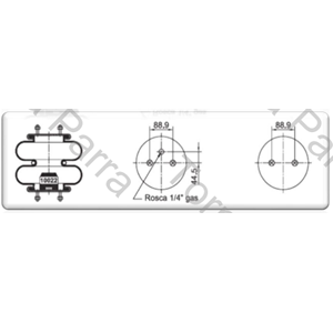 FUELLE DE SUSPENSION 2C20-230 (TIPO 2) (3005-11) (UNIDAD SELLADA) (E/E A 89 MM DE 3/8) (NEUMACARG)