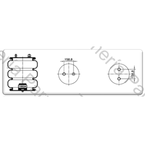 FUELLE DE SUSPENSION 3C333-355 (TIPO 13) (3016-23) (UNIDAD SELLADA) (E/E A 158,8 MM EN CRUZ TAPA SUP/INF) (NEUMACARG)