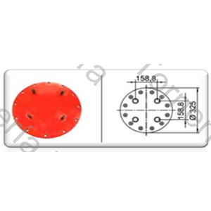 TAPA INFERIOR PARA FUELLE 3C 333 (TIC325) (5010) (4 ESPARRAGOS A 158,8 MM)