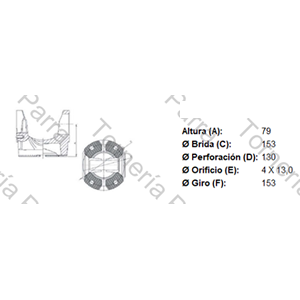PLATO PARA ABULONAR (M.BENZ 1620/ATEGO 2425/2426 MB 1718) PARA CRUCETA CR1310 (SPL140-1XS) 4 AGUJEROS A 130MM (MECPAR)