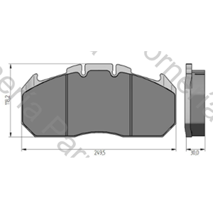 PASTILLAS DE FRENO RENAULT DUROLINE (249,5X118,2) POR EJE 