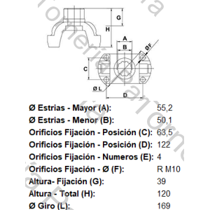 BRIDA DE ACOPLE (MB VARIOS) PARA CRUCETA CR1007 (5-438XS) 26 ESTRIAS X 55,2 MM (MECPAR)
