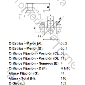 BRIDA DE ACOPLE (MB 1215/1620 Y VARIOS MAS) PARA CRUCETA CR1017 (SPL90-1X) 26 ESTRIAS X 55,2 MM (MECPAR)