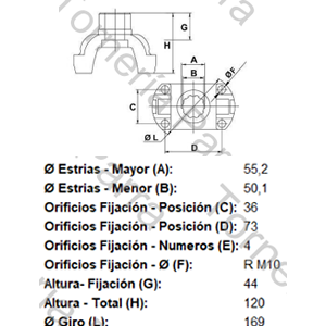 BRIDA DE ACOPLE (MB 1618 1989/1996) PARA CRUCETA CR1007 (5-438XS) 26 ESTRIAS X 55,2 MM (MECPAR)