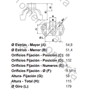 BRIDA DE ACOPLE (SCANIA VARIOS) PARA CRUCETA CR1009 (5-12278XS)  22 ESTRIAS X 54,8 MM (MECPAR)