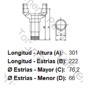 HORQUILLA DESLIZANTE (PARA CRUCETA CR1008) (5-281XS) (16 EST X 76,2 MM) (SCANIA 112) (MECPAR)