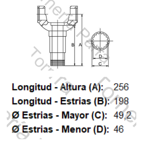 HORQUILLA DESLIZANTE (PARA CRUCETA CR1017) (SPL90-1X) (30 EST X 49,2 MM) (MECPAR)