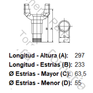 HORQUILLA DESLIZANTE (PARA CRUCETA CR1011) (5-515XS) (16 EST X 63,5 MM) (MECPAR)