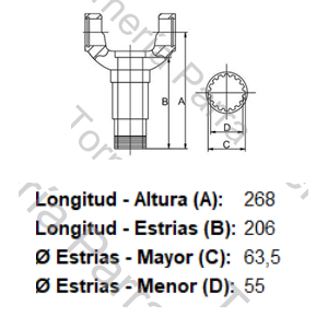 HORQUILLA DESLIZANTE (PARA CRUCETA CR1010) (5-12062XS) (16 EST X 63,5 MM) (MECPAR)