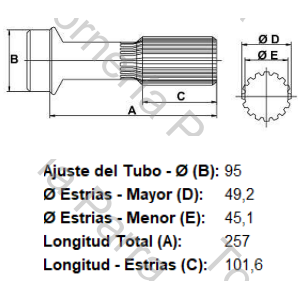PUNTA ESTRIADA PARA HORQUILLA (LV1063) (30 EST X 49,2 MM) (MECPAR)