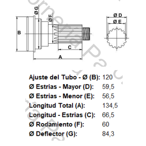 ESTRIA DE PUENTE (CURSOR/STRALLIS/CAVALLINO/EUROTECH) 46 ESTRIAS X 59,5 MM (MECPAR)