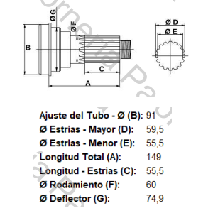 ESTRIA DE PUENTE (SCANIA 124/ 133 / P400/ P500/ P93) 24 ESTRIAS X 74,9 MM (MECPAR)