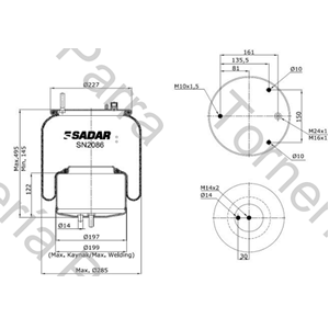 FUELLE DE SUSPENSION SELLADO VOLVO FH SN2086 (22058729)