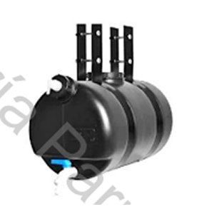 TANQUE DE AGUA 25 LITROS COLOR NEGRO CON JABONERA (CON SUNCHOS DE CHAPA)