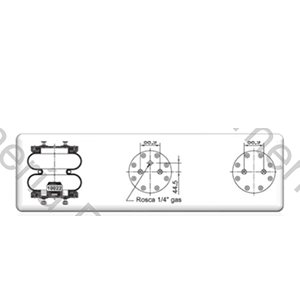 FUELLE DE SUSPENSION 2C20-230 (TIPO 2) (3005-1) (ARMABLE) (ESP A 89,8 EN AMBOS LADOS)
