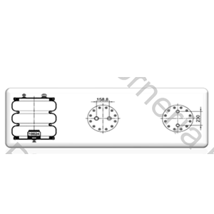 FUELLE DE SUSPENSION 3C333-355 (3016-25) (ARMABLE) ( TAPA SUP NIP/ESP A 158,8 MM Y INF CRUZADO A 230MM)