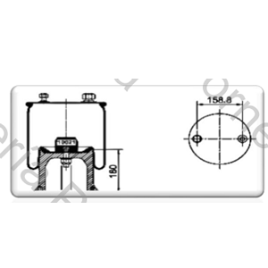 FUELLE DE SUSPENSION TC280-525 (TIPO 1) (REPUESTO) (2027-7) (UNIDAD SELLADA) (N/E A 160 MM) (NEUMACARG)