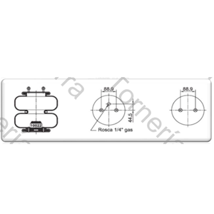 FUELLE DE SUSPENSION 2C20-230.2 (TIPO 2) (3007-8) (UNIDAD SELLADA) (E/E A 89 MM DE 3/8) (NEUMACARG)