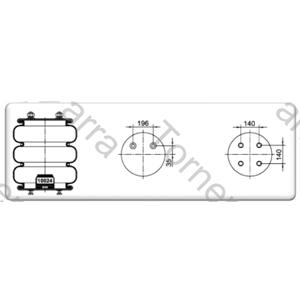 FUELLE DE SUSPENSION 3C333-355 (TIPO 11) (3016-18) (UNIDAD SELLADA) (PENTRON) (N/E DESP A 196 MM T.SUP/ 4 E T.INF) (NEUMACARG)