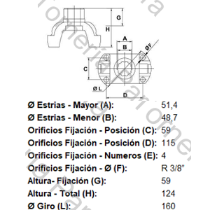 BRIDA DE ACOPLE (FORD/IVECO) PARA CRUCETA CR1017 (SPL90-1X) 39 ESTRIAS X 51,4 MM (MECPAR)
