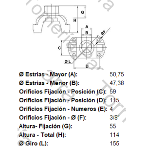 BRIDA DE ACOPLE (FORD/VW) PARA CRUCETA CR1017 (SPL90-1X) 38 ESTRIAS X 50,45 MM (MECPAR)