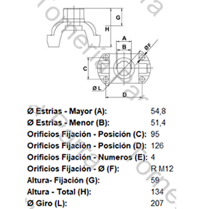BRIDA DE ACOPLE (SCANIA VARIOS) PARA CRUCETA CR1402 (5-12072XS) 22 ESTRIAS X 54,8 MM (MECPAR)