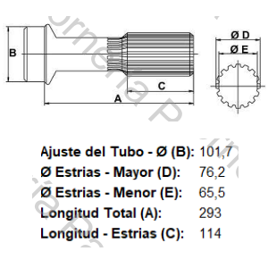 PUNTA ESTRIADA PARA HORQUILLA (LV1045) (16 EST X 76,2 MM) (MECPAR)