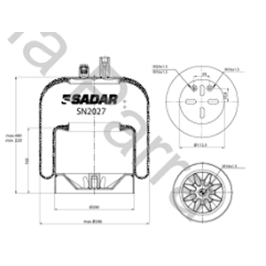 FUELLE DE SUSPENSION SELLADO M.BENZ ACTROS/AXOR SN2027